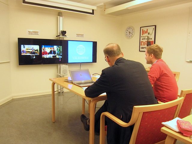 Erik Wagner och Ulf Persson i videokonferens.