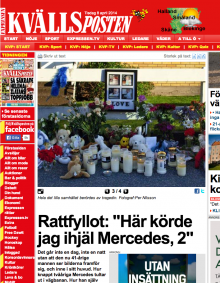 Skärmdump av reportage från Kvällsposten