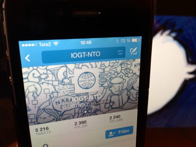 Foto av IOGT-NTO:s twitterkonto