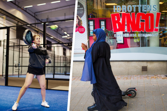 Padelspelare och bingohall